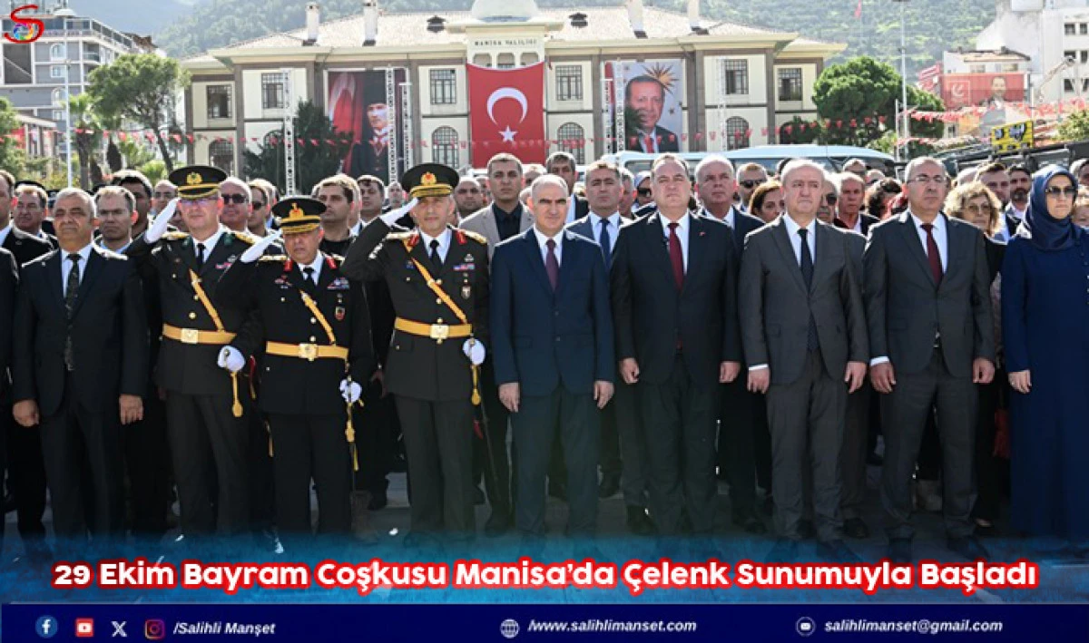29 Ekim Bayram Coşkusu Manisa’da Çelenk Sunumuyla Başladı