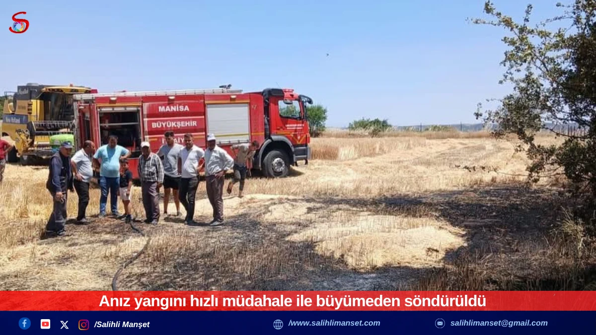 Anız yangını hızlı müdahale ile büyümeden söndürüldü