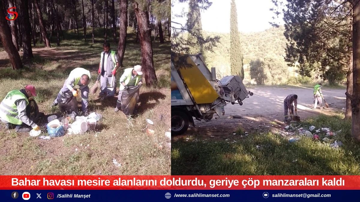 Bahar havası mesire alanlarını doldurdu, geriye &ccedil;&ouml;p manzaraları kaldı 