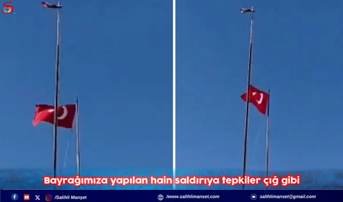 Bayrağımıza yapılan hain saldırıya tepkiler &ccedil;ığ gibi 