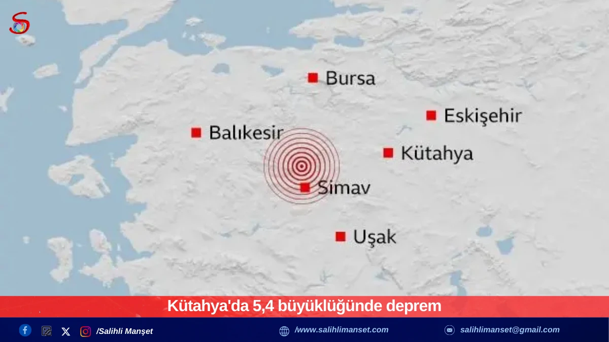 Kütahya'da 5,4 büyüklüğünde deprem 