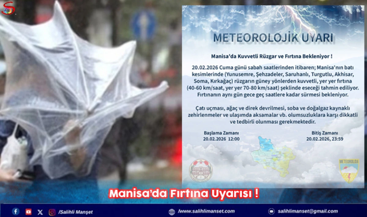 Manisa&rsquo;da Fırtına Uyarısı !