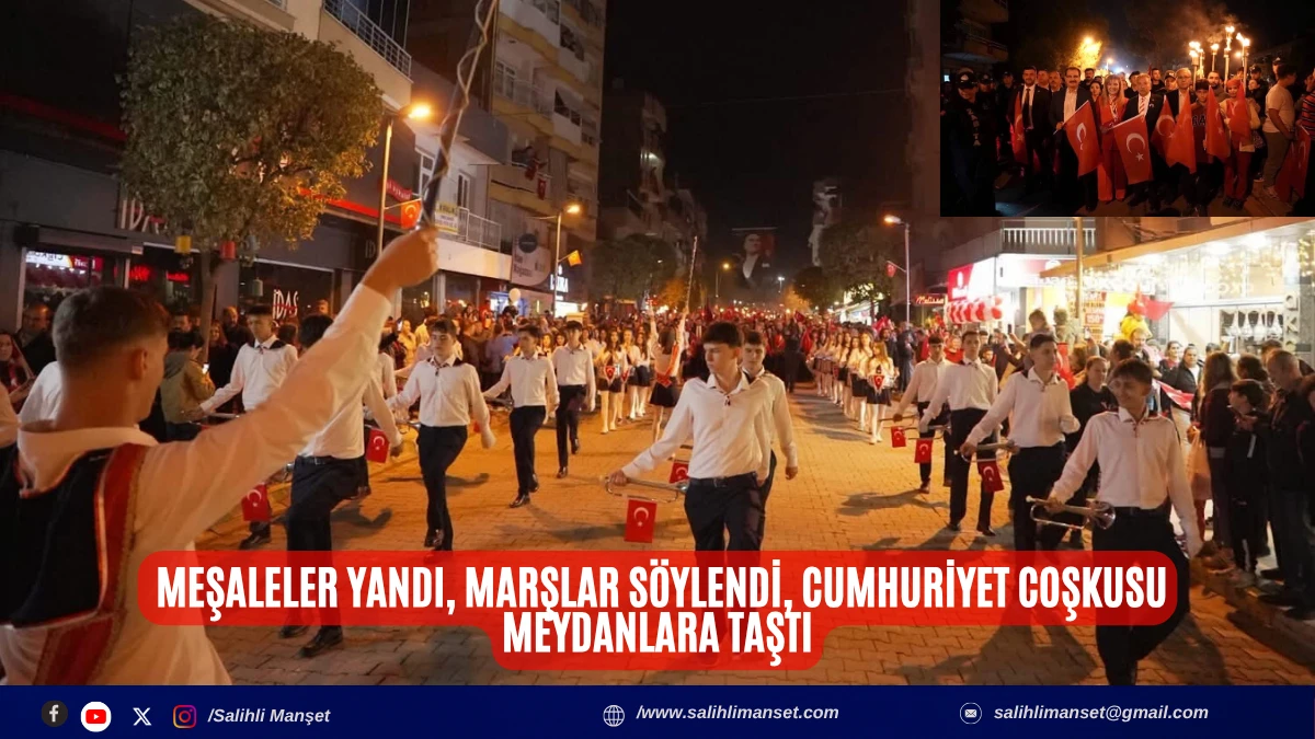 Meşaleler yandı, marşlar s&ouml;ylendi, Cumhuriyet coşkusu meydanlara taştı