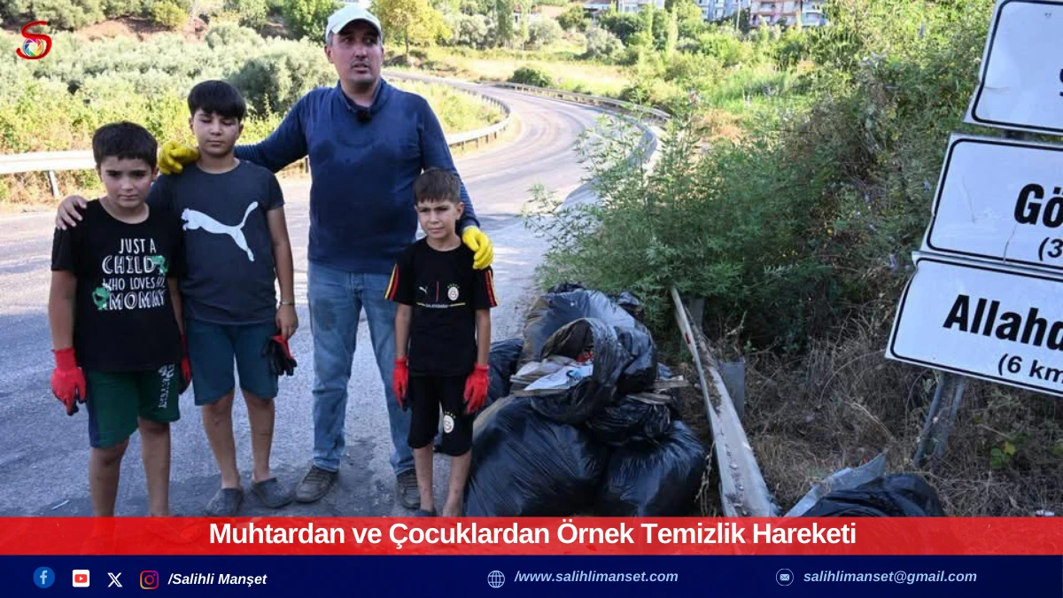 Muhtardan ve Çocuklardan Örnek Temizlik Hareketi