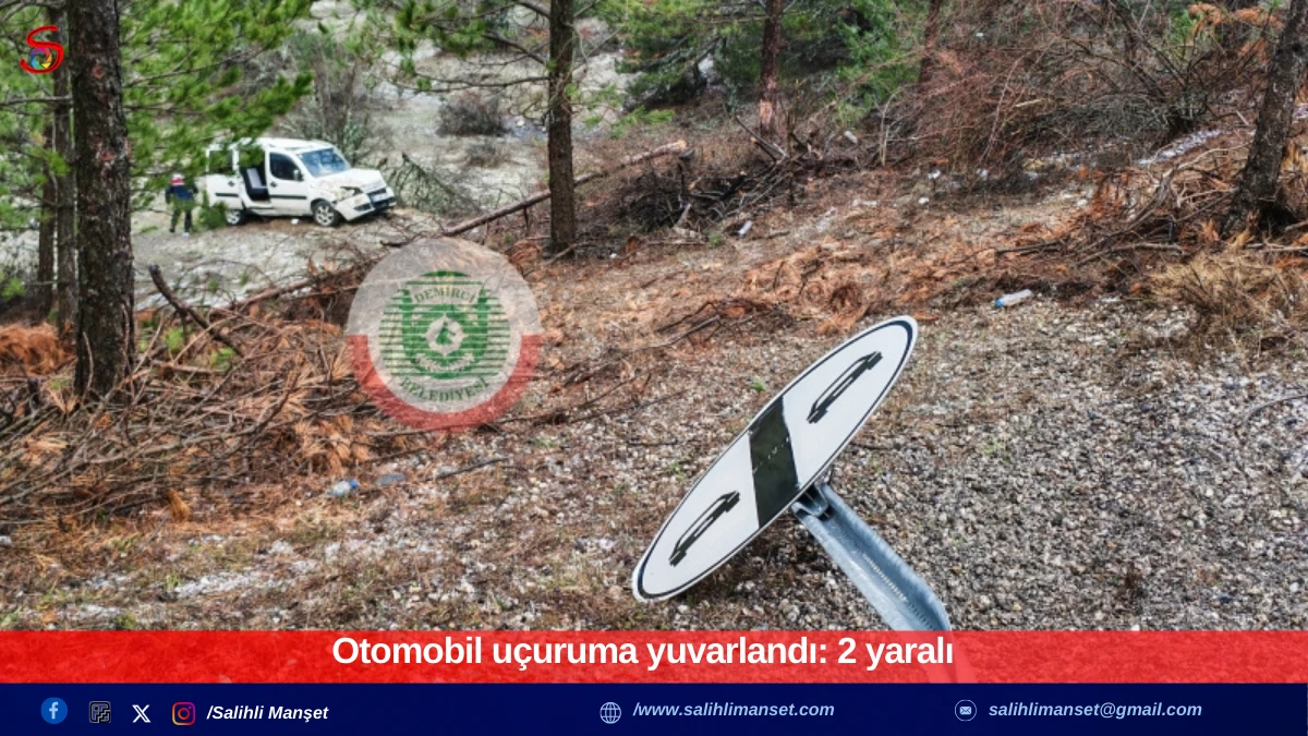 Otomobil u&ccedil;uruma yuvarlandı: 2 yaralı 