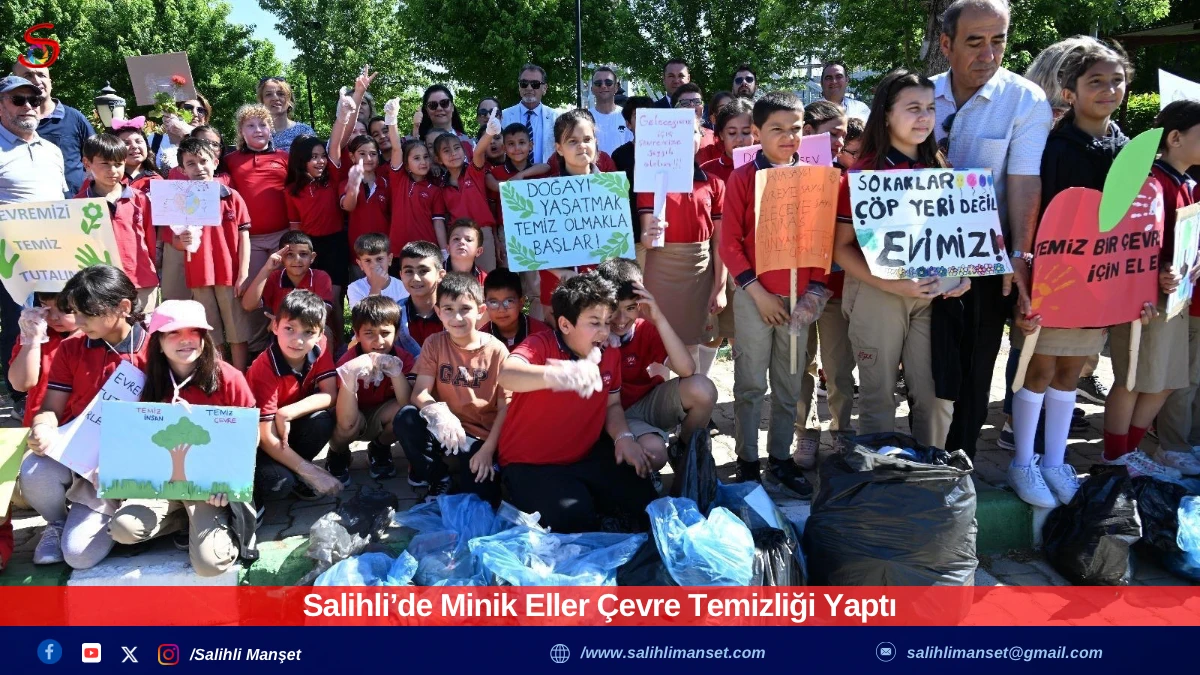 Salihli’de Minik Eller Çevre Temizliği Yaptı